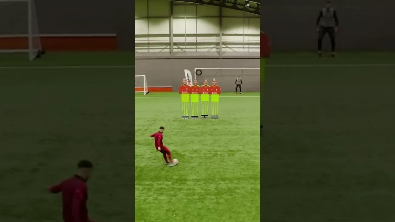 PRECISION FREEKICK OVER VIRGIL VAN DIJK WALL 🎯 *Jump Height* #Shorts