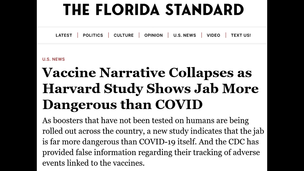 Harvard Study PROVES Shot MUCH MUCH Worse than #Faux Covid