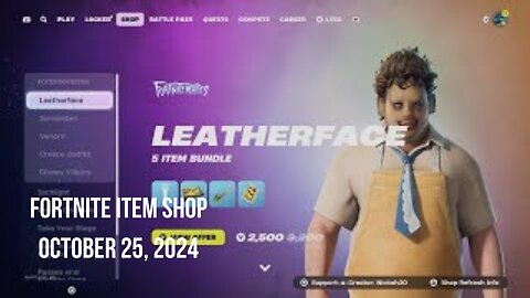 Fortnite Item Shop|October 25, 2024(*New* Leatherface Bundle)