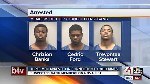 Three men arrested, believed to be connected to 30+ crimes