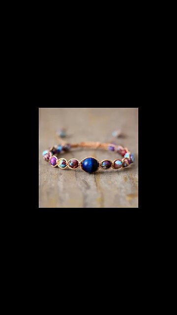 IMPERIAL JASPER AND NATURAL STONE BEADED BRACELET