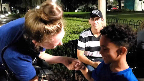 Little boy filled with the Holy Spirit at Lake Eola in Orlando Florida!!!