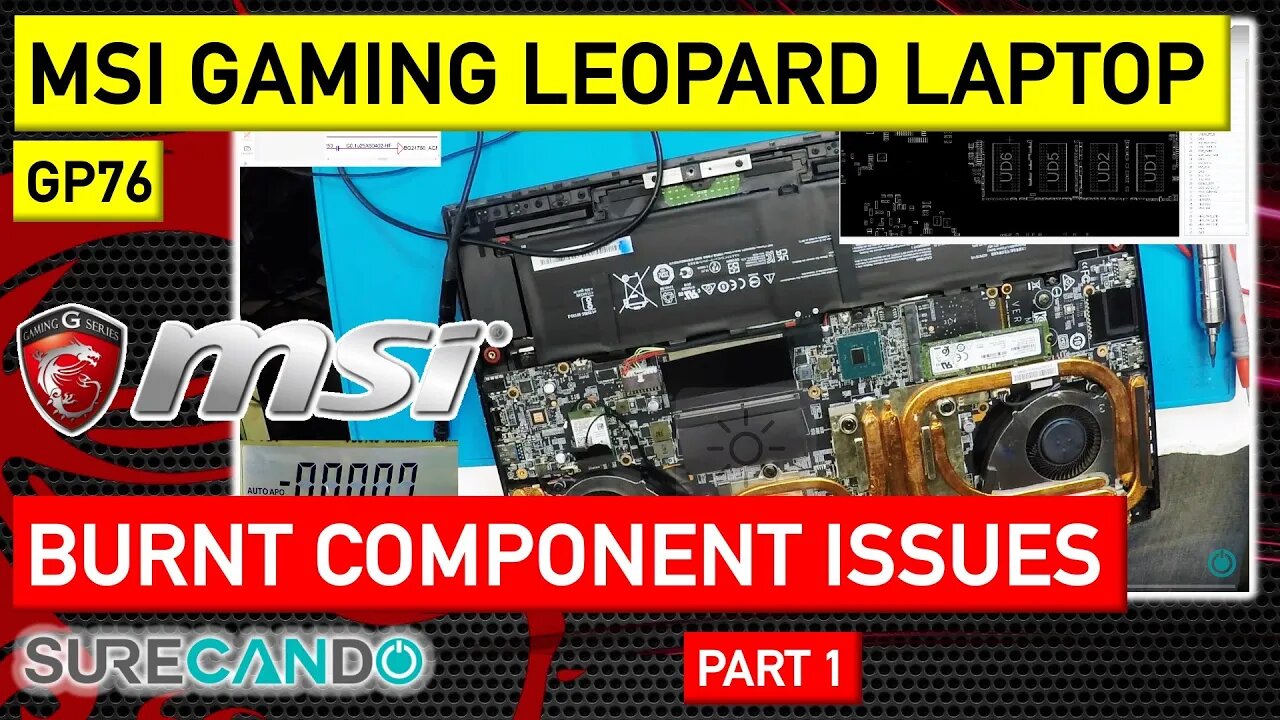 MSI GP76 Leopard Repair_ 5V and 3V Line Issues - Burnt Parts Replaced. Repair Attempt. Part 1