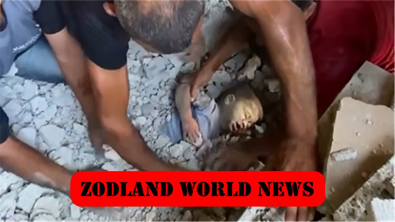 ►🚨▶ ⚡️🇮🇱⚔️🇵🇸 Gazan Child unburied from school rubble after Israeli Airstrikes Nusairat refugee camp