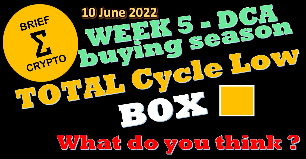 BriefCrypto - Week 5 - Our DCA buying season - TOTAL Cycle Low - BOX - 10 June 2022