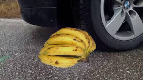 Experiment Car vs Banana | Crushing crunchy and soft things|