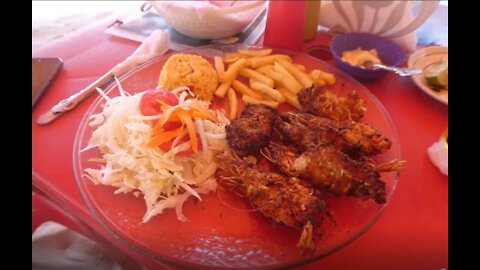 Coconut Shrimp on Puerto Escondido Beach, Mexico