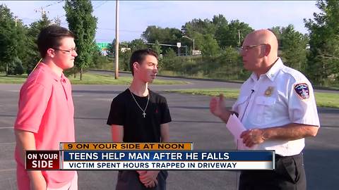 Teens help man after he falls