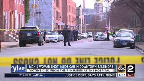 2 fatally shot in a car in downtown Baltimore Tuesday afternoon