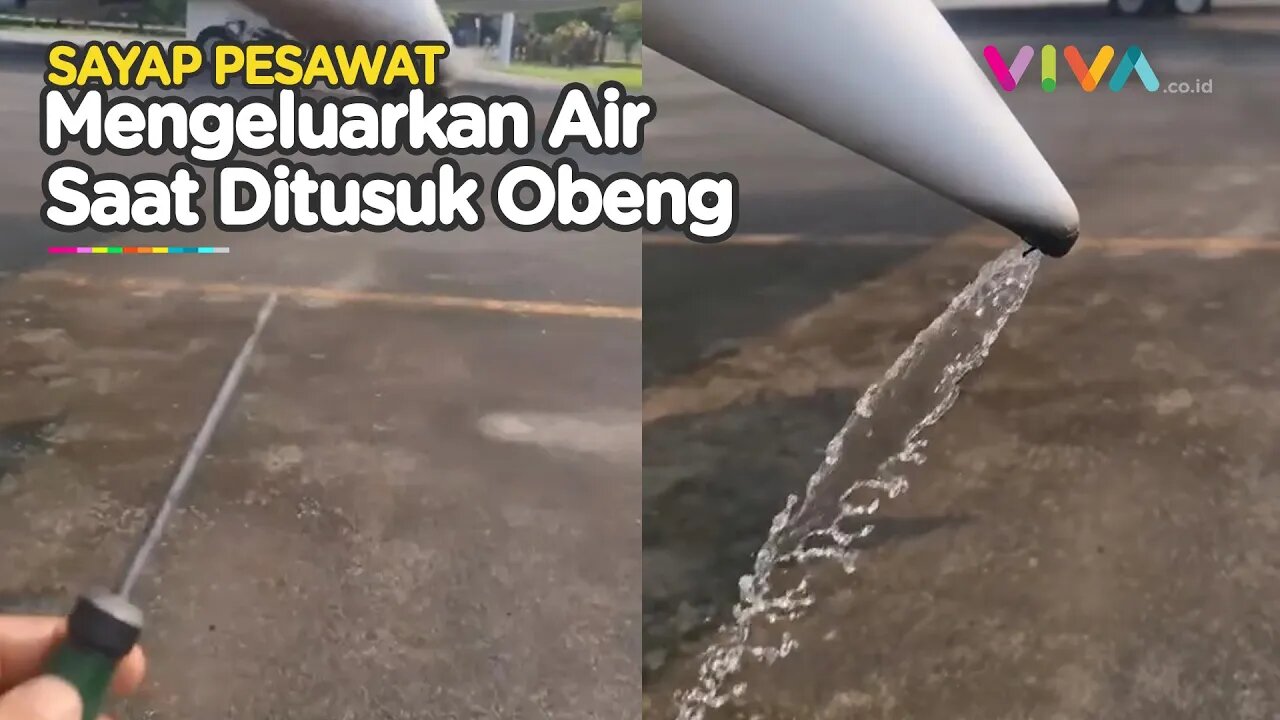 HEBOH! Sayap Pesawat Keluar Air Ditusuk Obeng, Kok Bisa?