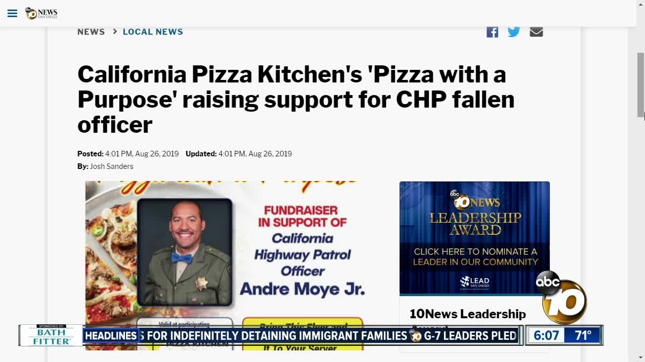 Fundraiser held throughout California for fallen CHP officer