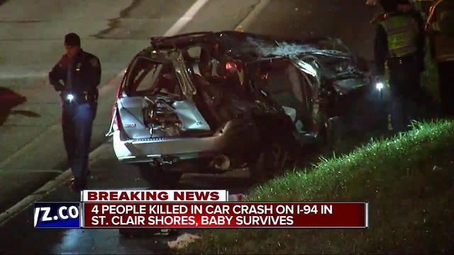 4 people killed in car crash on I-94 in St. Clair Shores