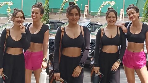 Neha Sharma & Aisha Sharma Beautiful Look In Gym Outfits Snapped At Gym In Bandra 🏋️