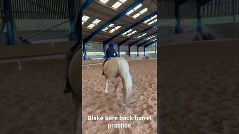 Blake learning barrel racing bare back #viral #equestrian #horseriding #youtubeshorts #fyp #shorts