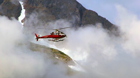 HELICOPTER FALLS INTO THE SEA