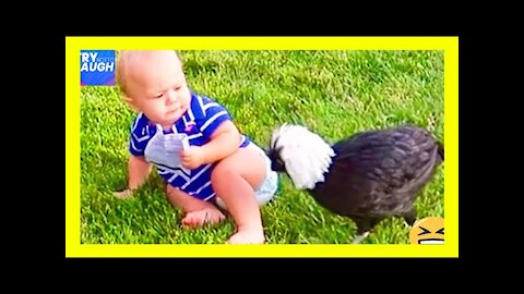 Funny baby playing with animals [ Funny pet videos 2021]