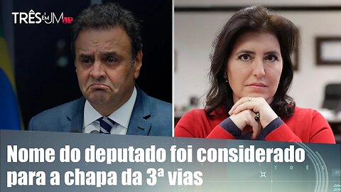 Chance de Aécio Neves ser vice de Tebet tem má repercussão nas redes sociais