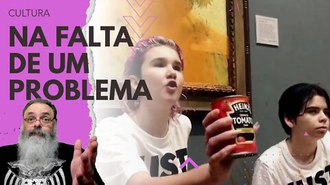ADOLESCENTES desmioladas PROTESTAM contra os POBRES do MUNDO jogando TOMATE em uma OBRA de ARTE
