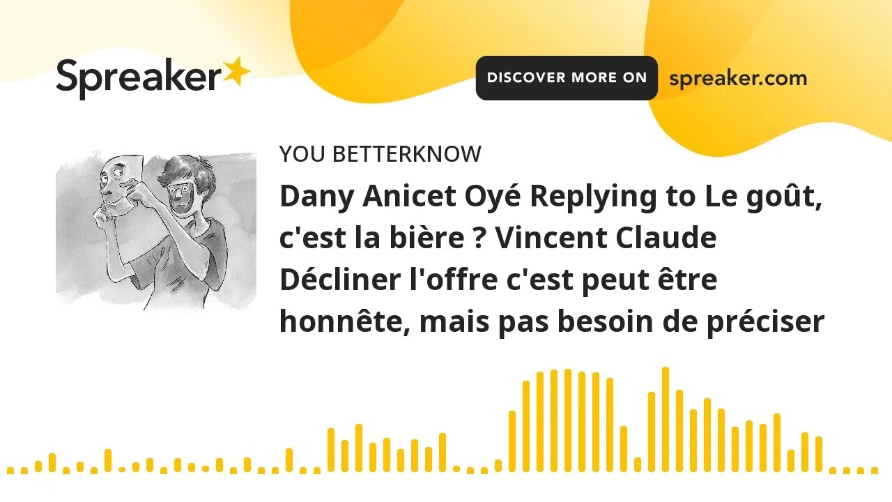 Dany Anicet Oyé Replying to Le goût, c'est la bière ? Vincent Claude Décliner l'offre c'est peut êt