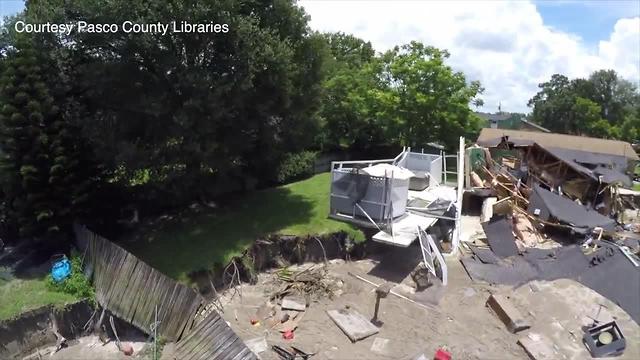 Drone video shows damage from Pasco County sinkhole