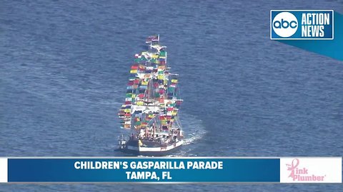 Aerials of boat from Gasparilla Children's Parade