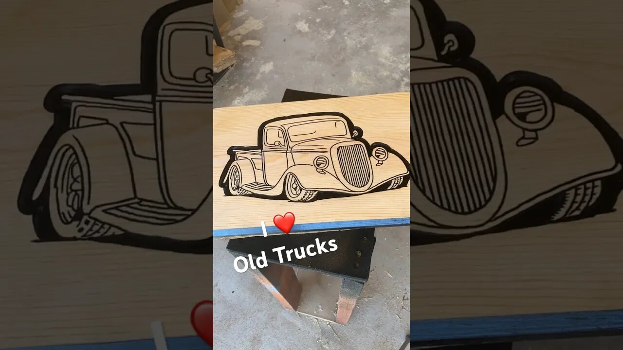 I’m really enjoying carving these hot rods. #oldtrucks #woodcarving #handcarved #customwoodwork