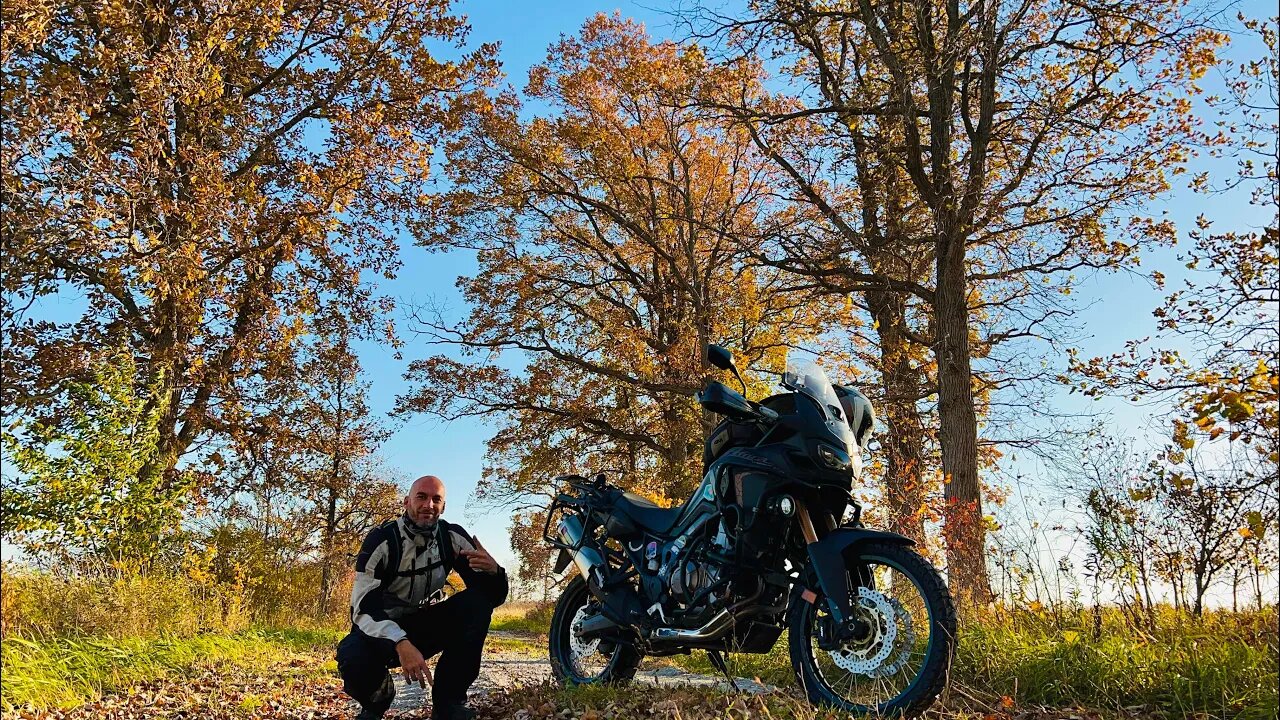 A muddy back road situation with the africa twin