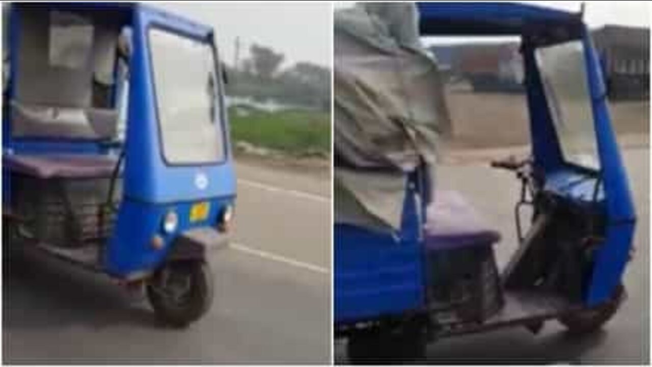 ドライバーのいないトゥクトゥクが単独で１キロを走行