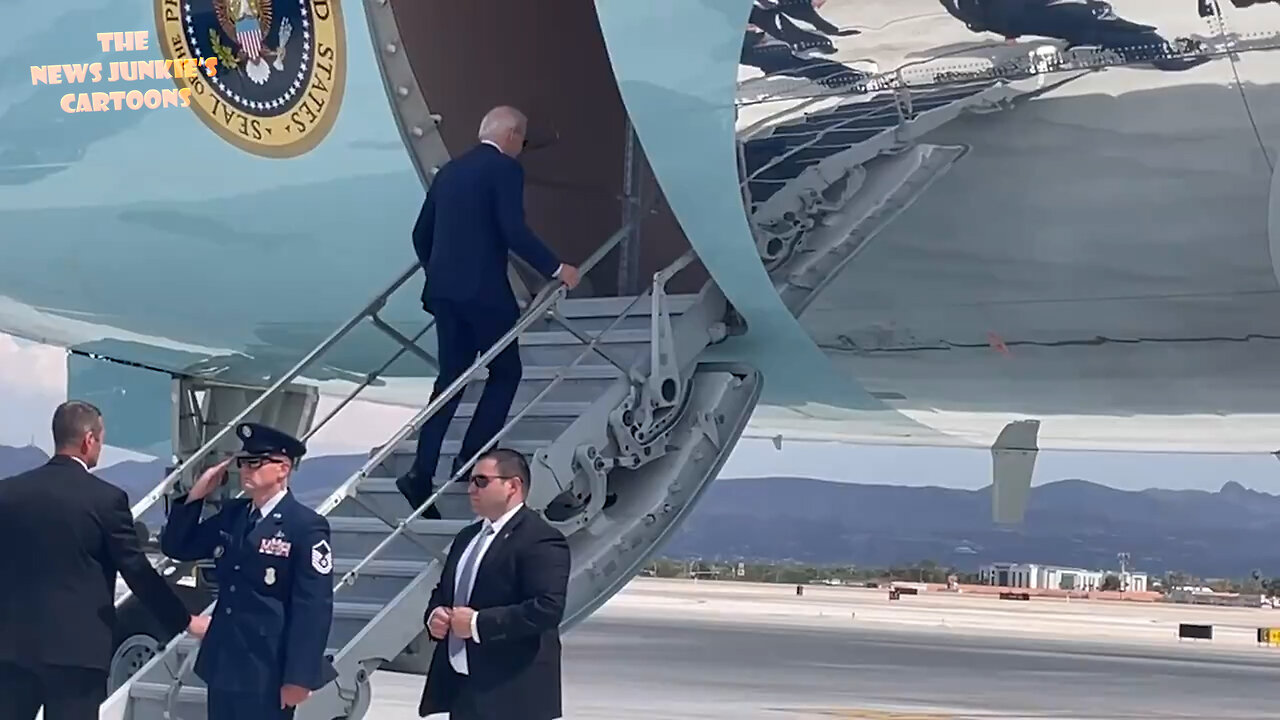 Biden makes the slowest walk up the stairs on his way to self-isolate in his Delaware basement.