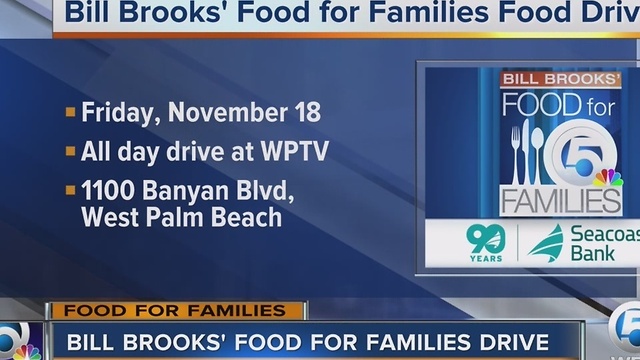 Bill Brooks' Food For Families Food Drive at WPTV on Friday