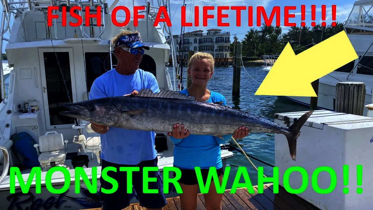 Fish of a Lifetime! 11 yr Old Girl Reels in Monster 60" Wahoo - Hillsboro Inlet Charter