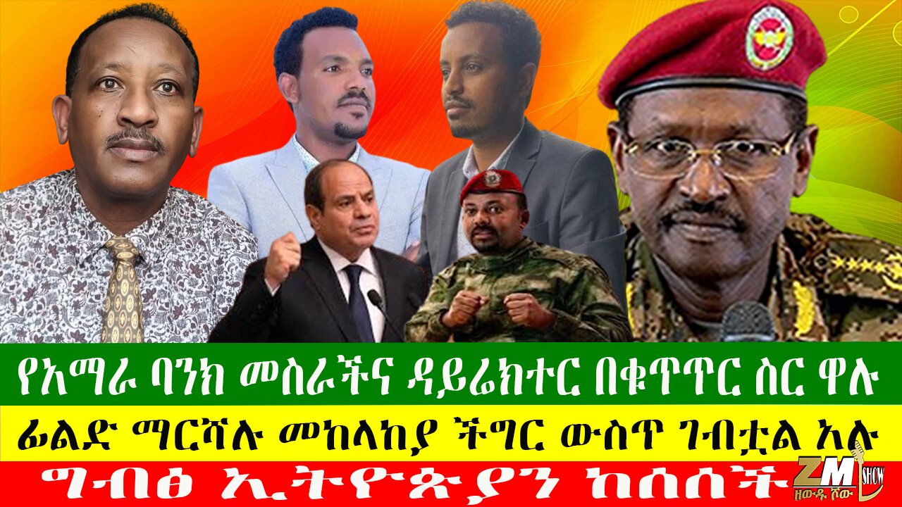 የአማራ ባንክ መስራችና ዳይሬክተር በቁጥጥር ስር ዋሉ፣ፊልድ ማርሻሉ መከላከያ ችግርውስጥ ገብቷል አሉ፣ግብፅ ኢትዮጵያን ከሰሰች፣30/04/24