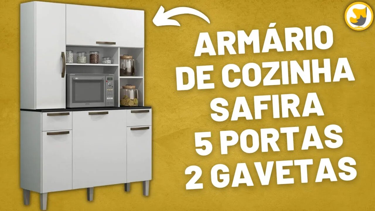 Armário de Cozinha Safira 5 Portas 2 Gavetas Salleto