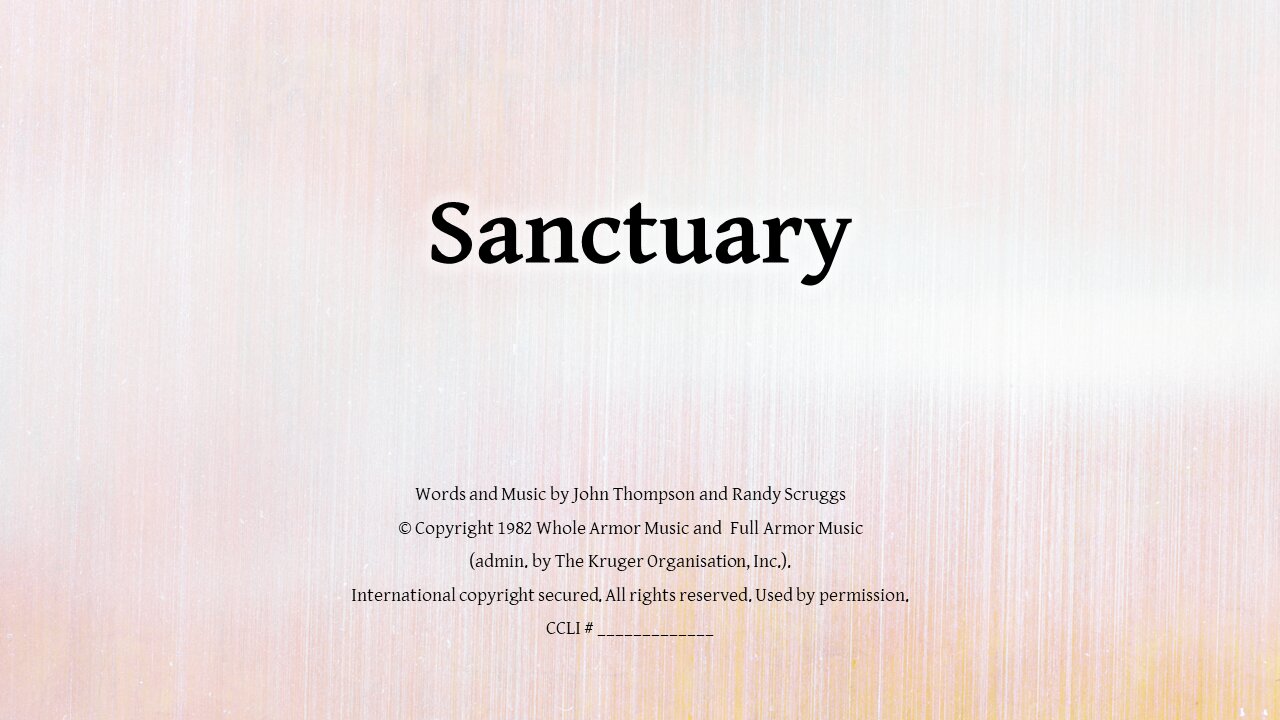 Sanctuary and Prayer Time