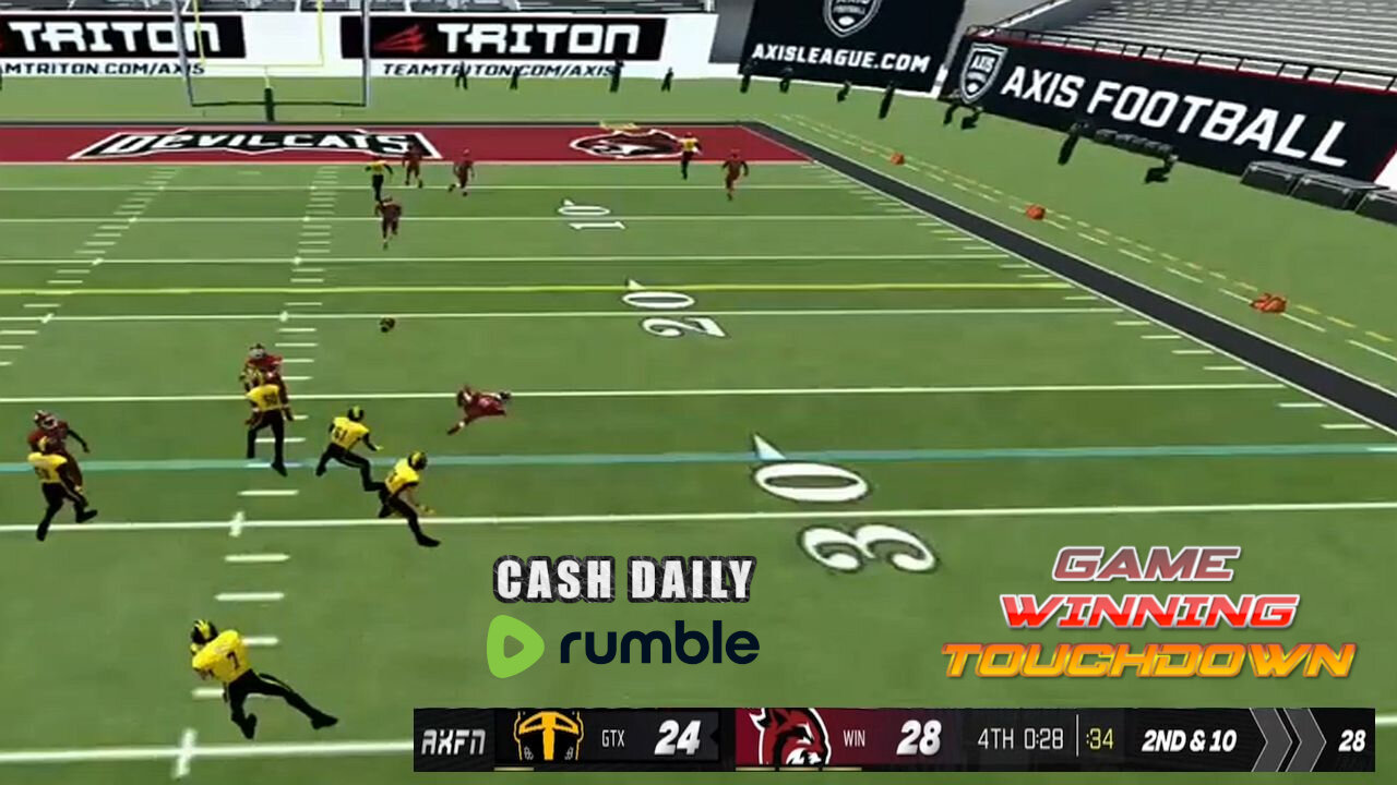 Cash Daily throws a game winning 28 yard Touchdown to Hype Daily (Axis Football 2024)