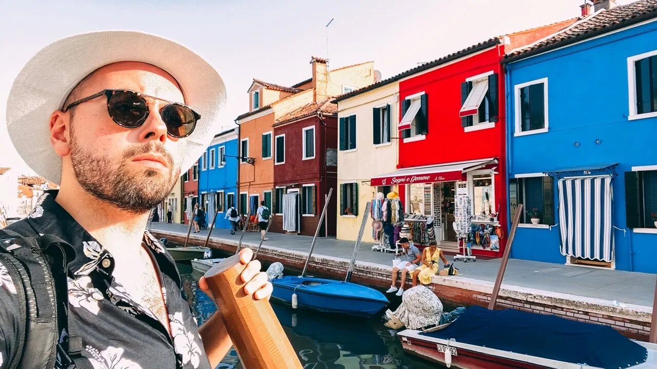 Exploring the Most Colorful Island of Venice + Boating Across Lagoon 🇮🇹