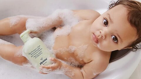 Pipette Baby Shampoo and Body Wash - Rose + Geranium, Tear-Free Bath 🧴