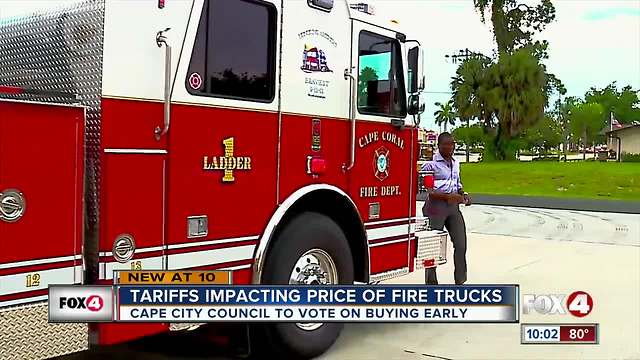 Tariffs impacting price of fire trucks