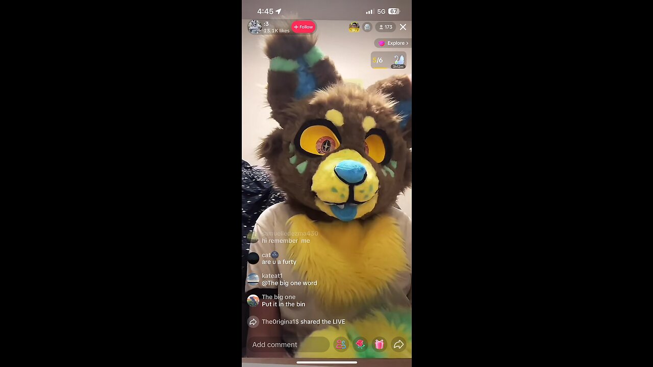 Calm Luh Furry on TikTok Live