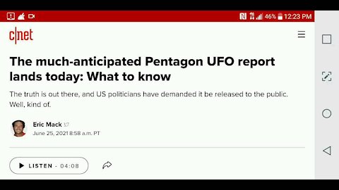 Pentagon UFO Report Out Today...