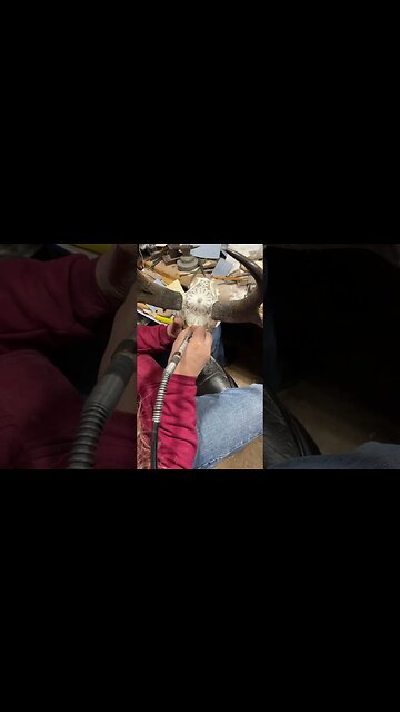 Carving an antelope skull