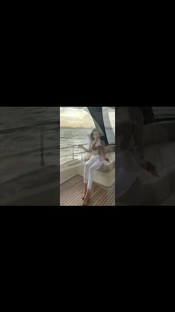 Beautiful Chinese Girl Enjoys Life On A Yacht