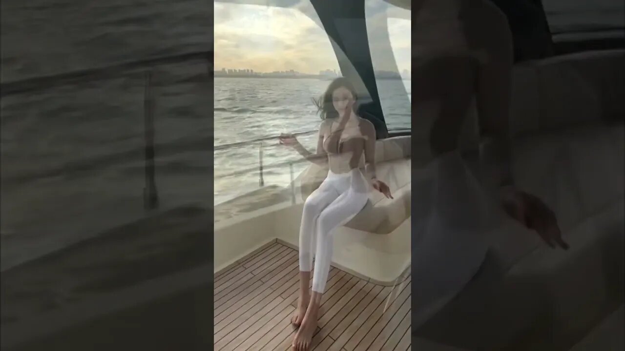 Beautiful Chinese Girl Enjoys Life On A Yacht