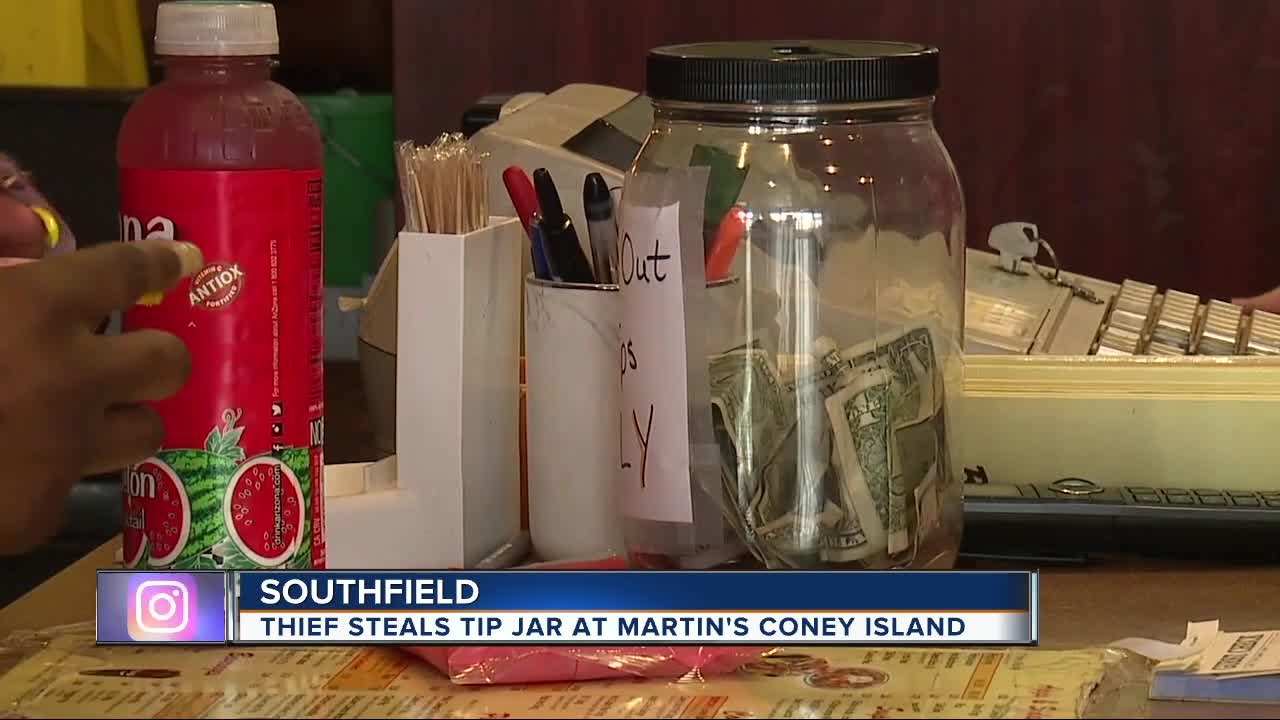 Thief steals tip jar at Martin's Coney Island in Southfield