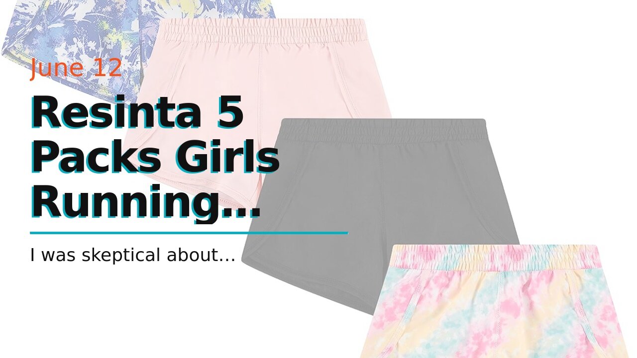 Resinta 5 Packs Girls Running Shorts Quick Dry Active Shorts Polyester Kids Athletic Shorts Wor...