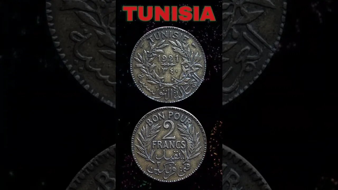 Tunisia 2 francs 1921.#shorts #coinnotesz