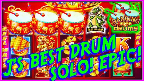 J'S BEST DRUMS SOLO EVER!!! MAJOR MASSIVE WIN! Dancing Drums Slot MUST SEE!!!