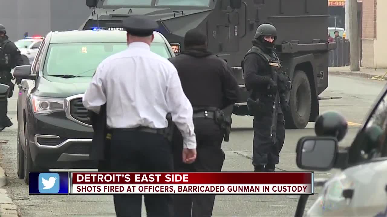 Barricaded gunman in custody after shots fired on Detroit's east side