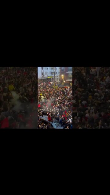 Marroquinos em festa após eliminar Portugal nas quartas da Copa do Mundo - Marrocos 1x0 Portugal