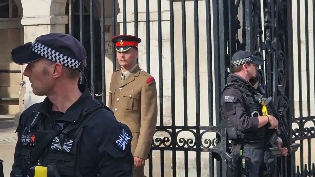 Guards helmet falls during changing of the guards #horseguardsparade